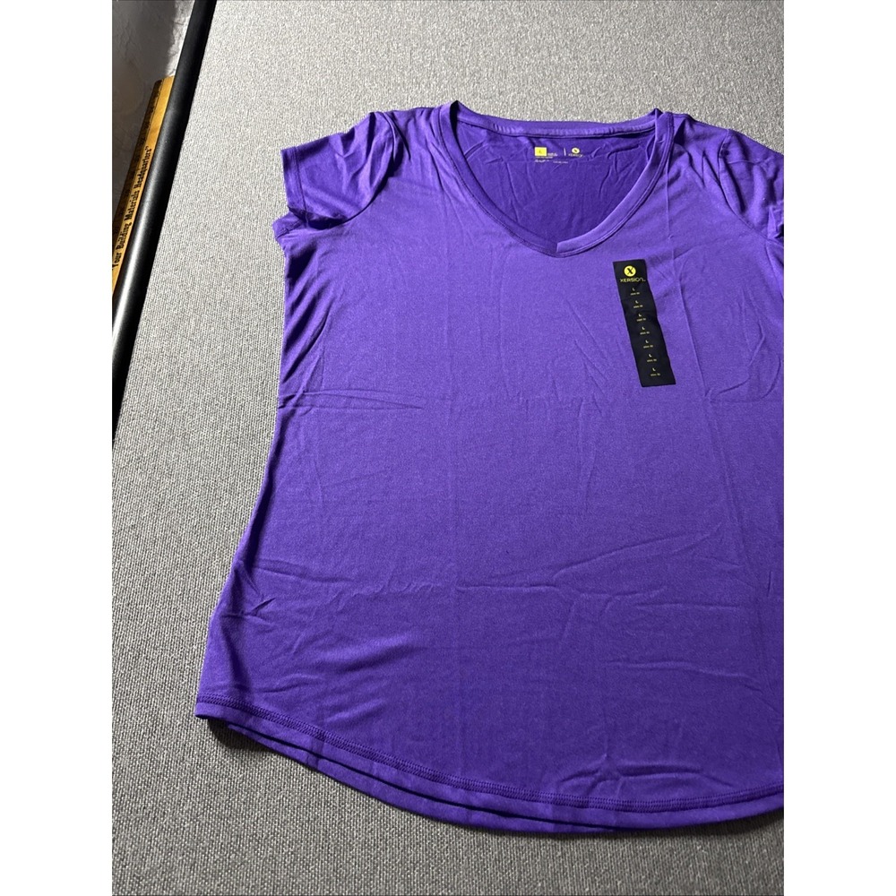 Xersion Womens Pullover T-Shirt V-Neck Purple Size Slim Fit Extra Large Workout - Picture 4 of 7